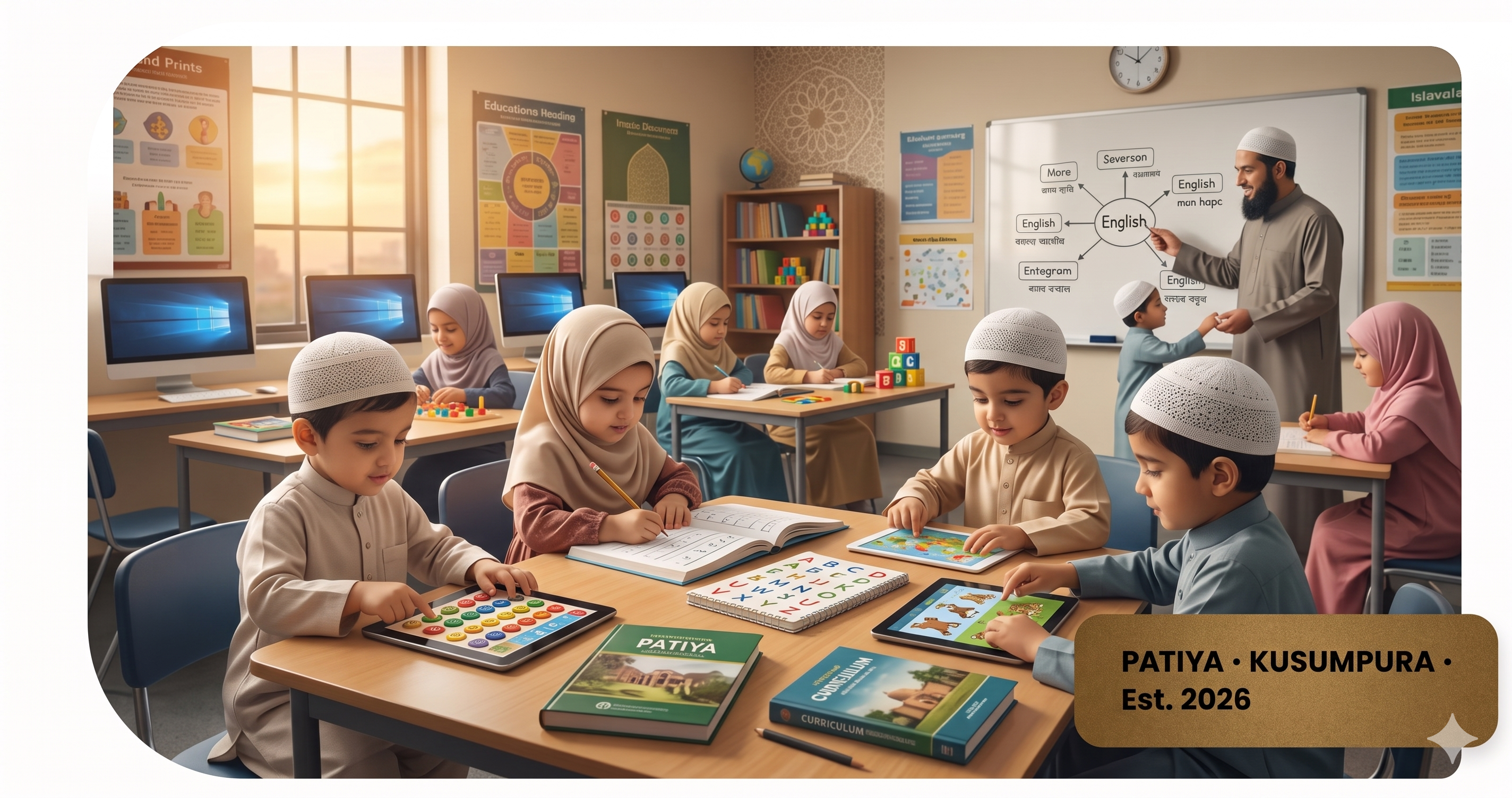 Students at Al-Fazr Islamic School, Patiya